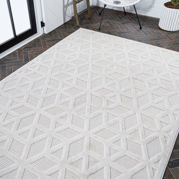 Talaia Neutral Geometric Indoor/outdoor Area Rug